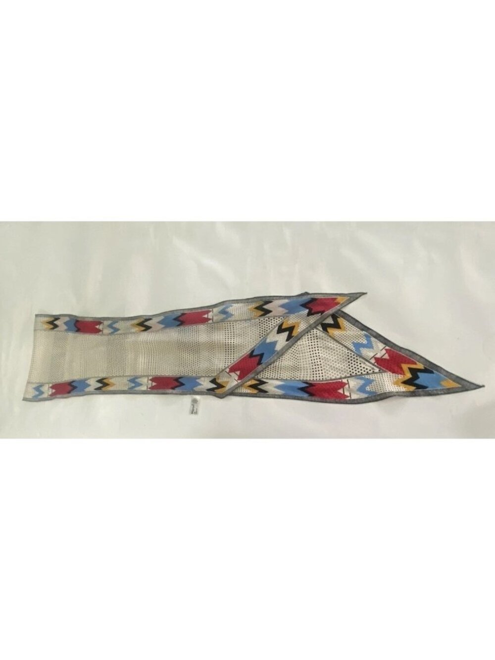 Vintage Albert Nipon XIIX Karat Silk Scarf 62 Inch Geometric Dots Japan 1970s - Picture 10 of 16